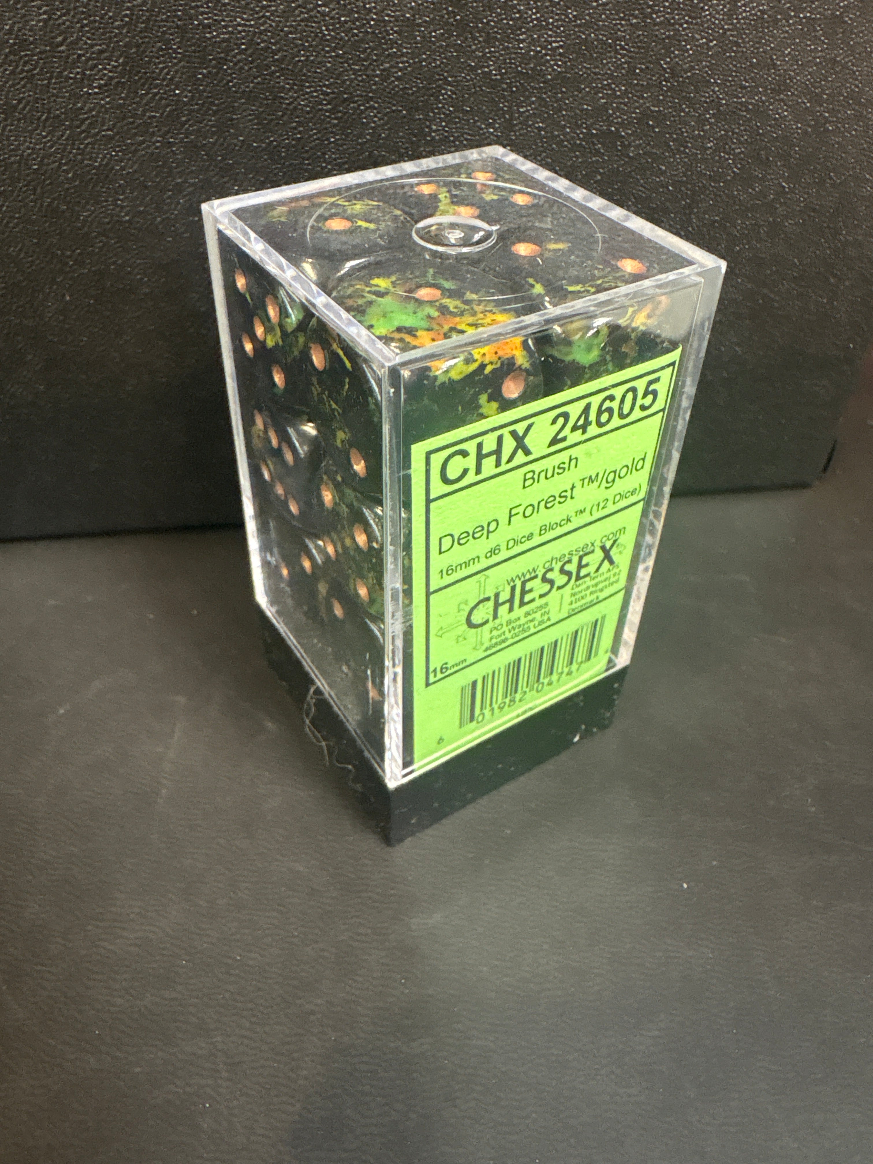 Dice Set: Chessex 12 dice set brush deep forest/gold CHX - 24605￼
