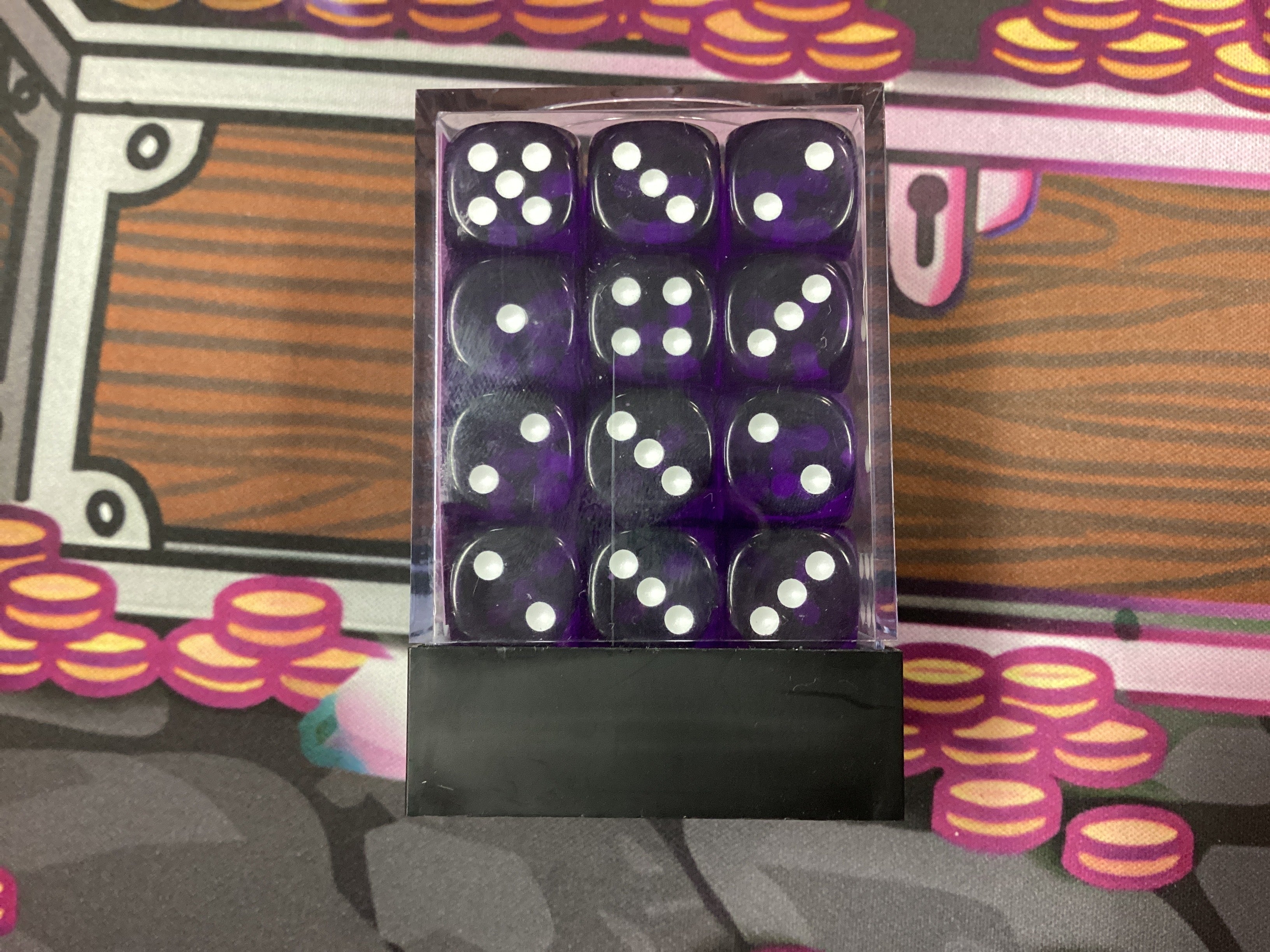 CHX 23807 translucent purple/white 12 mm d6 dice block