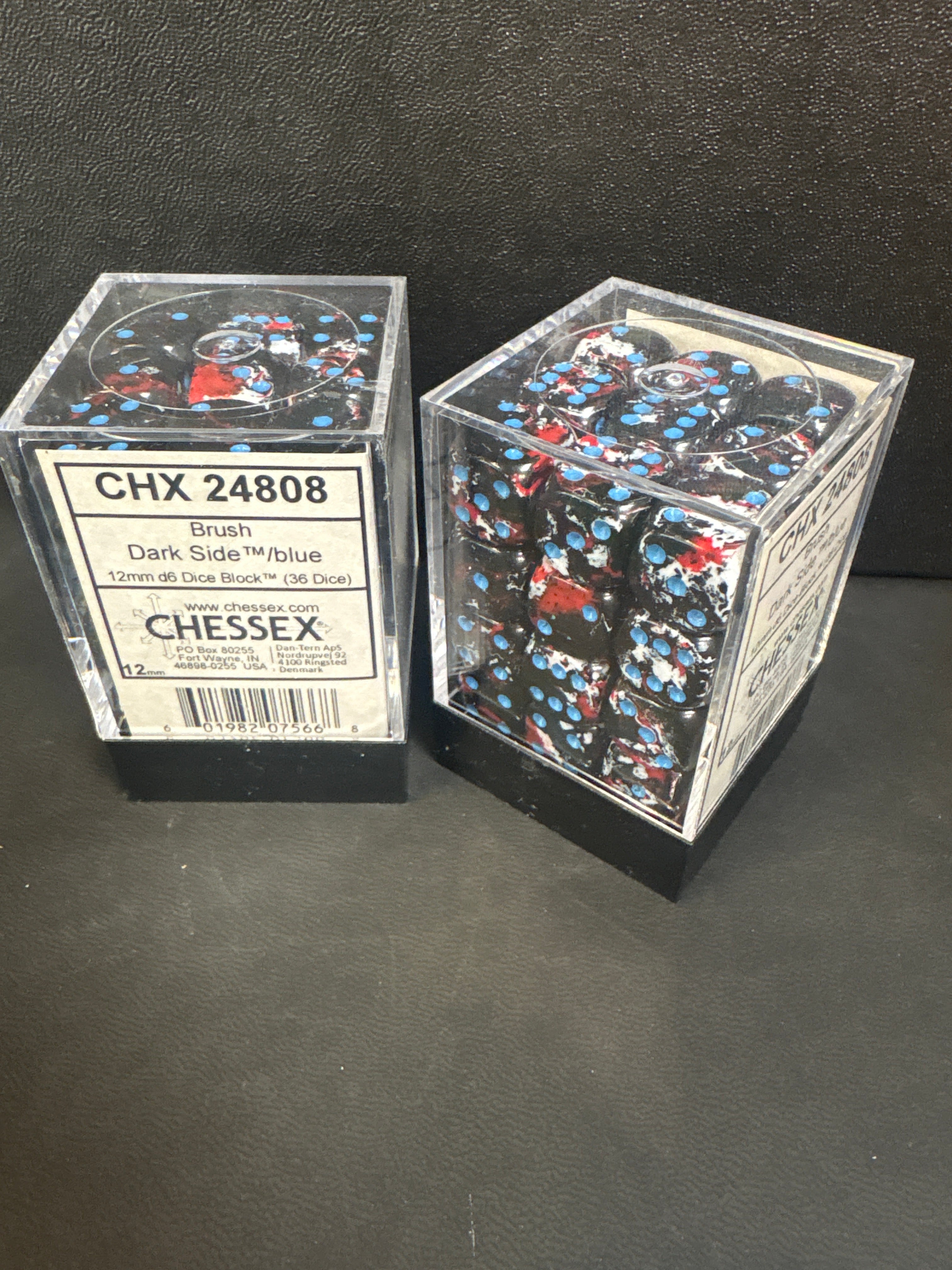 Dice set: Chessex 36 mini dice set brush – dark side blue - CHX 24808￼