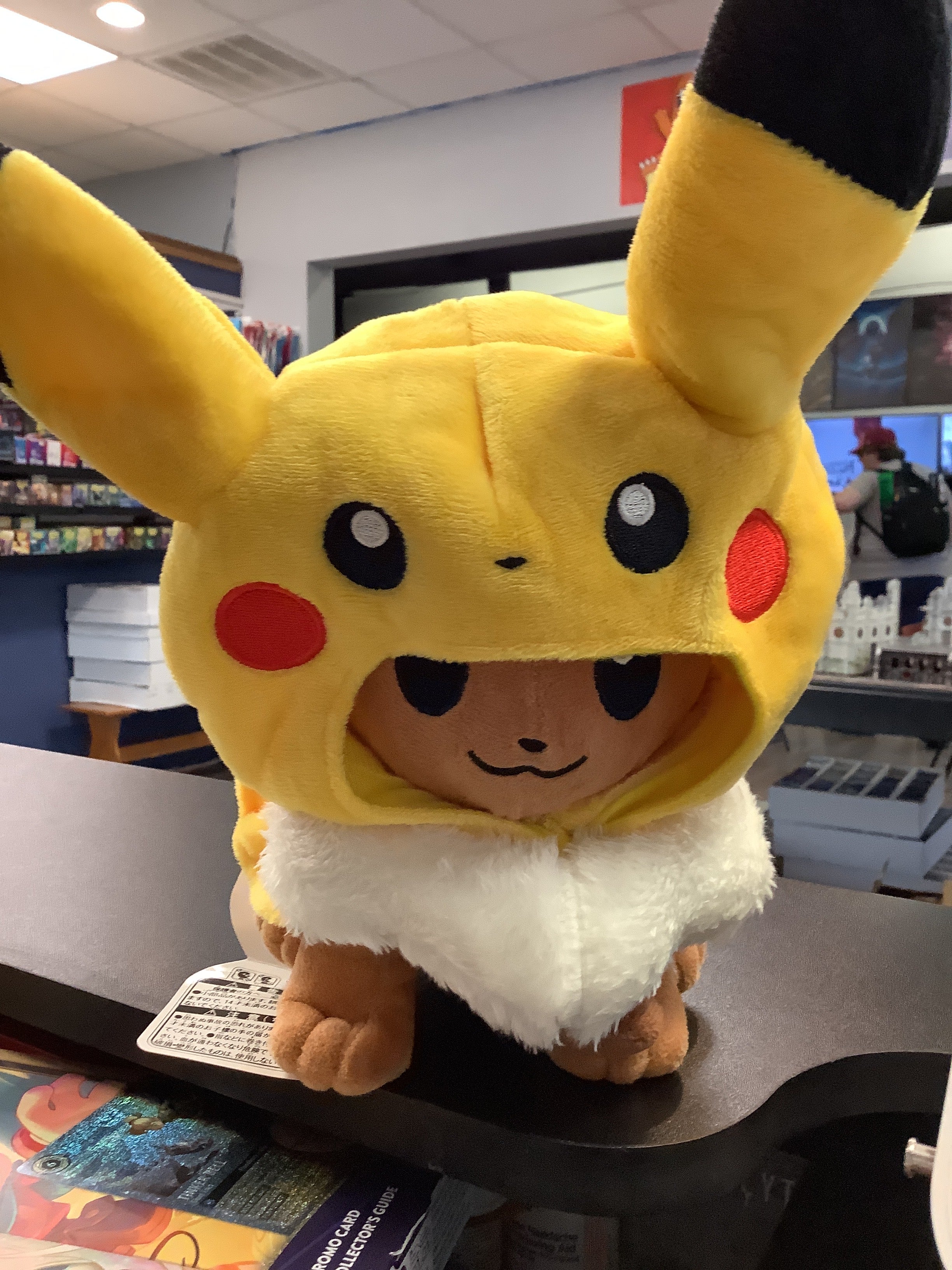 Pokemon Eevee with Pikachu hood plush