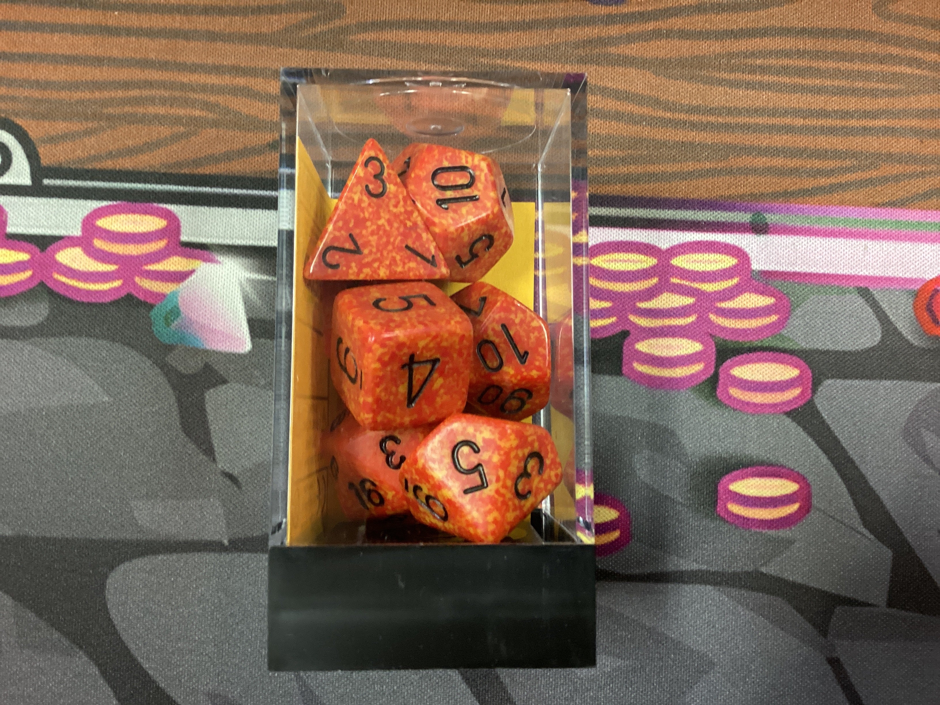 Chessex CHX25303 Dice-Speckled Fire Set, One Size