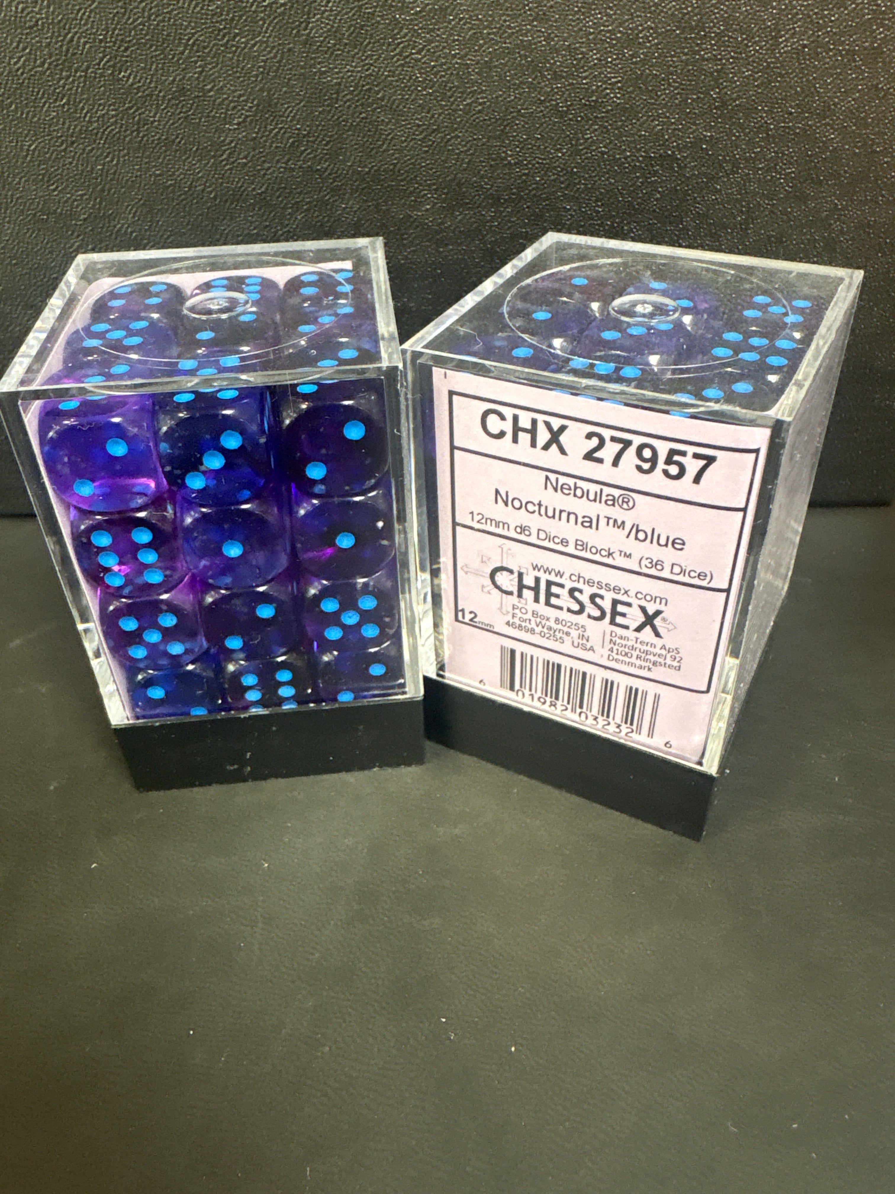 Dice Set: Chessex 36 mini dice set nebula nocturnal/blue - CHX 27957￼