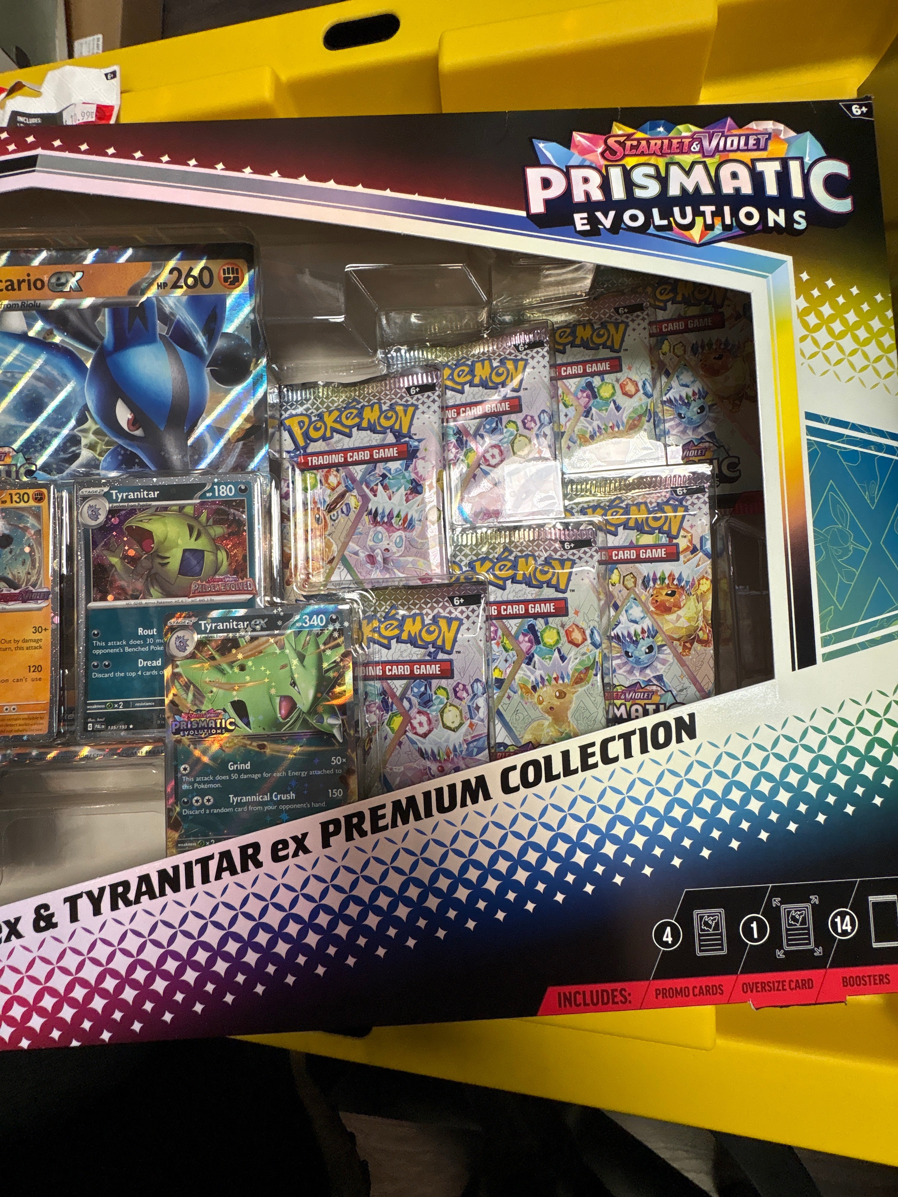 Pokemon Prismatic Evolutions Lucario & Tyranitar box