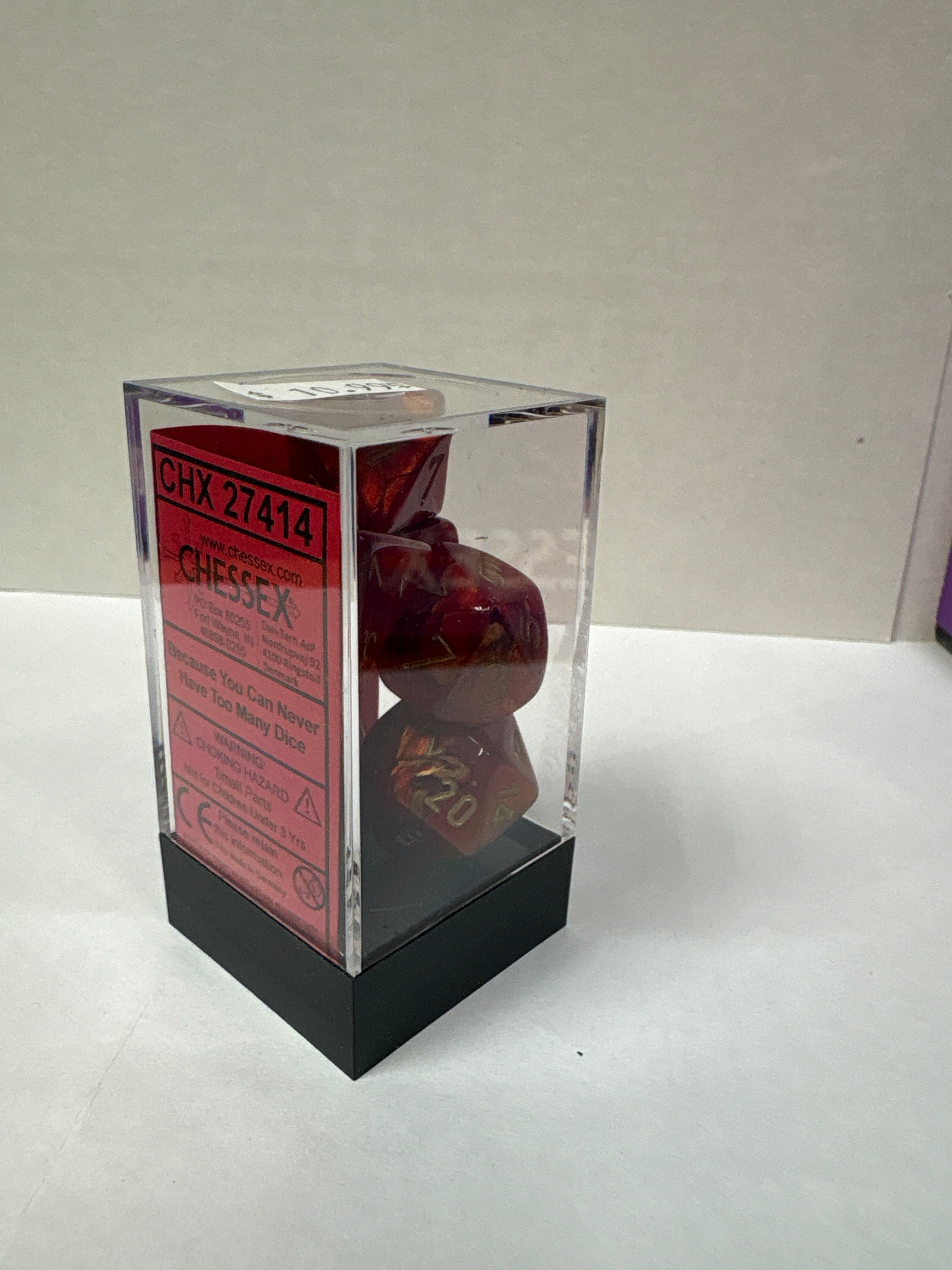 Dice set: Chessex 27414 Scarub Scarlet/gold polyhedral seven dice set