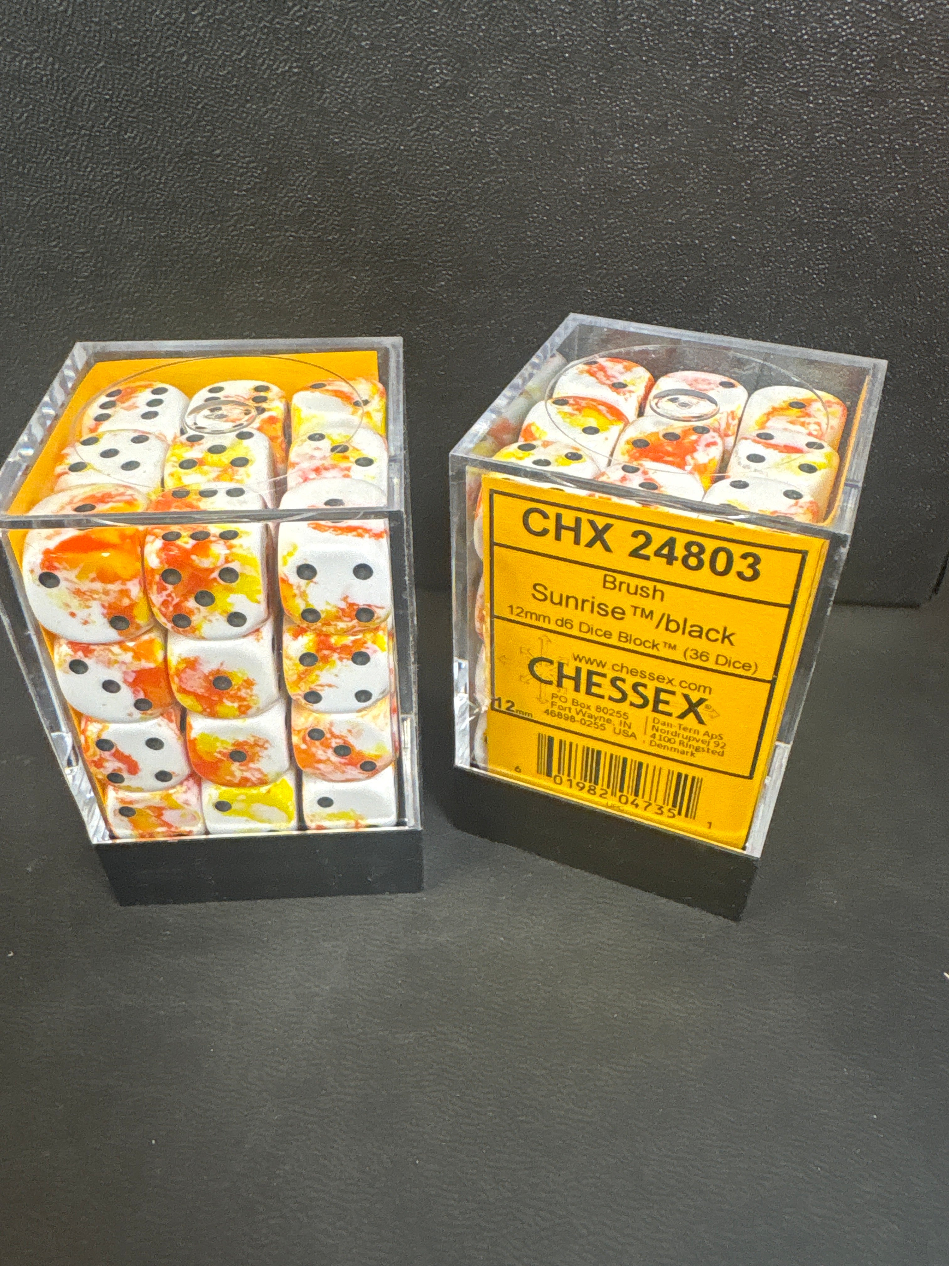 Dice set: Chessex 36 mini dice brush sunrise/black CHX 24803