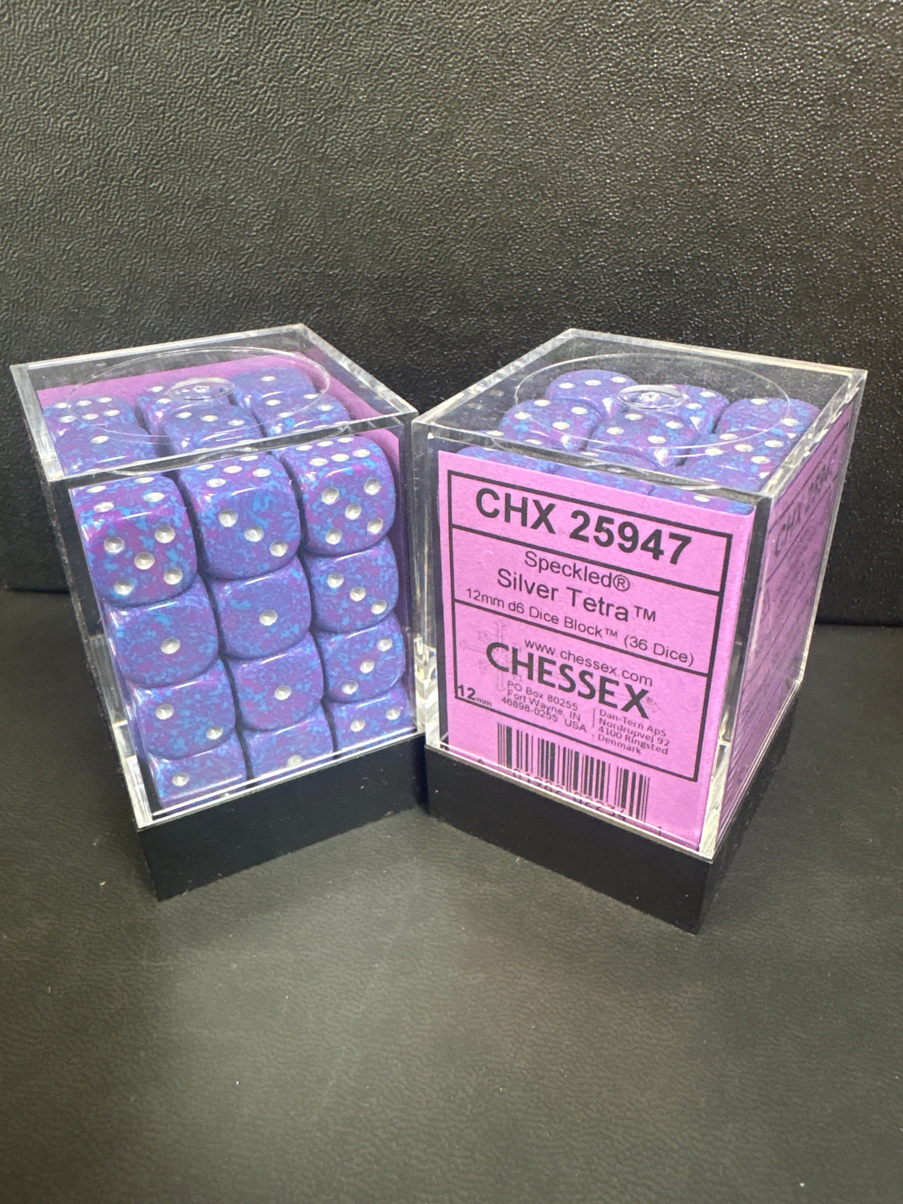 Dice set: Chessex 36 mini dice set speckled silver tetra - CHX 25947￼