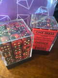 Dice Set: Chessex 26833- Black/red-gold