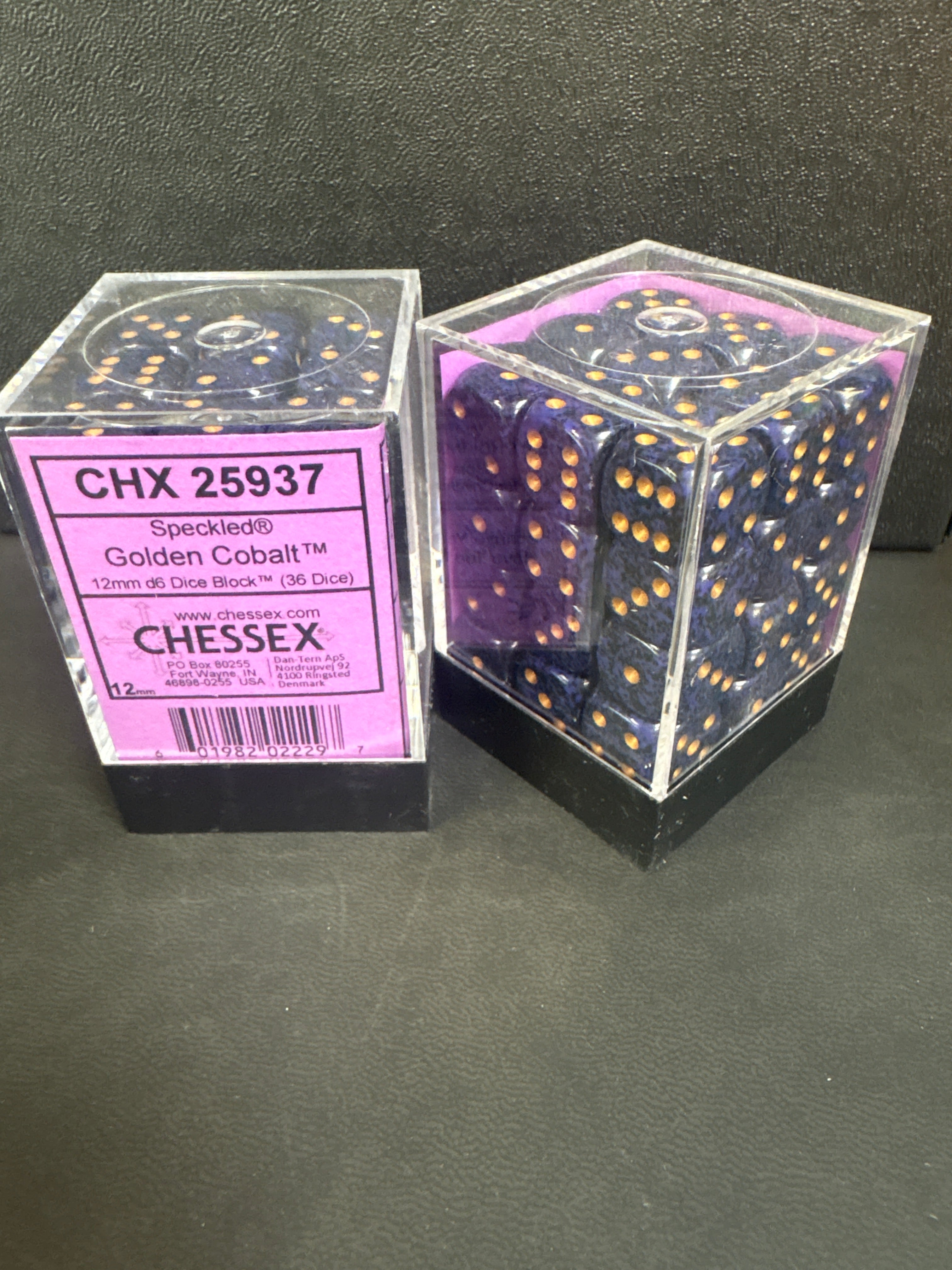 Dice Set: Chessex speckled golden cobalt 36 mini dice set - CHX 25937￼