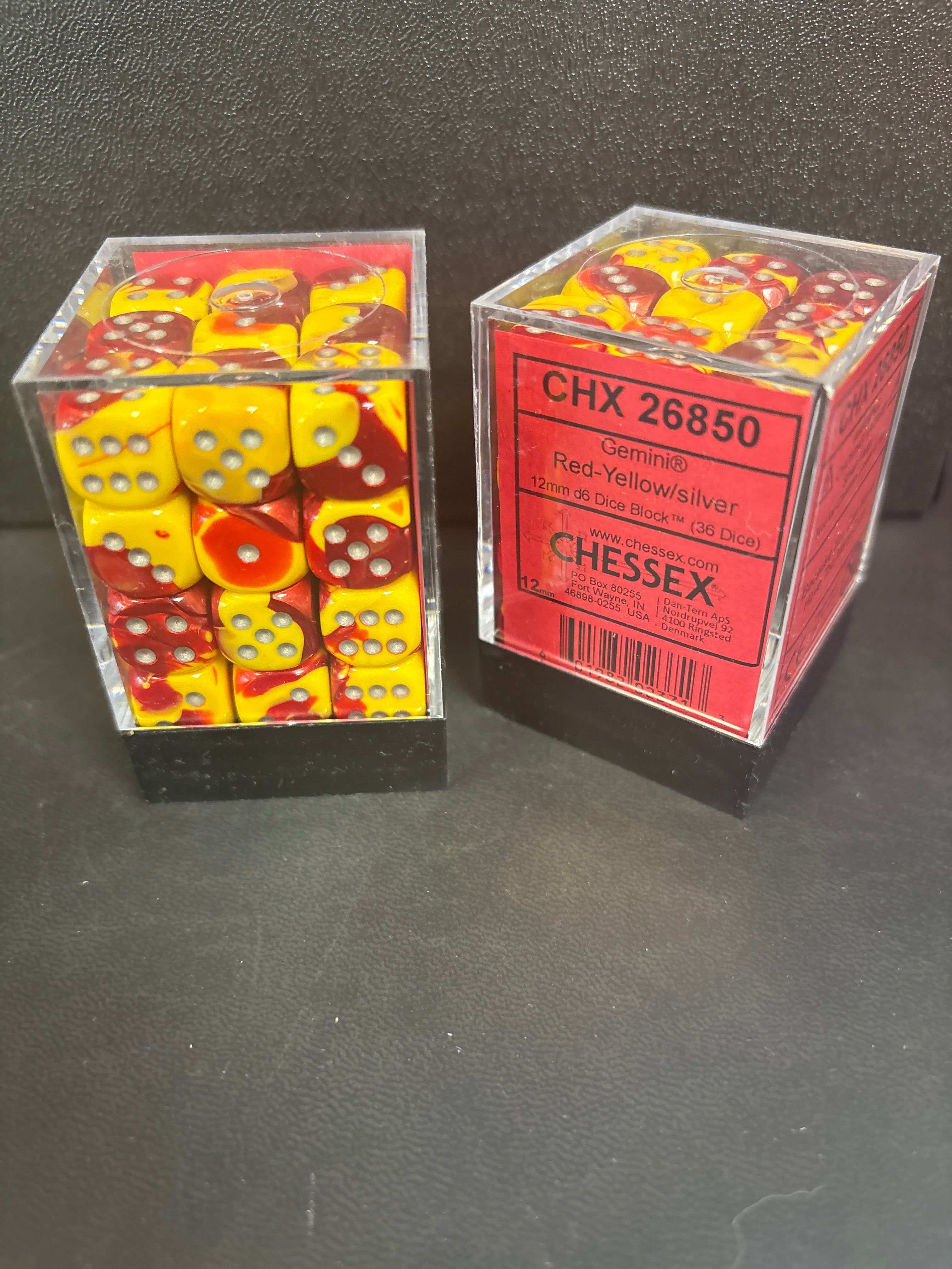Dice Set: Chessex 36 mini dice set Gemini red/yellow/silver  -CHX￼26850