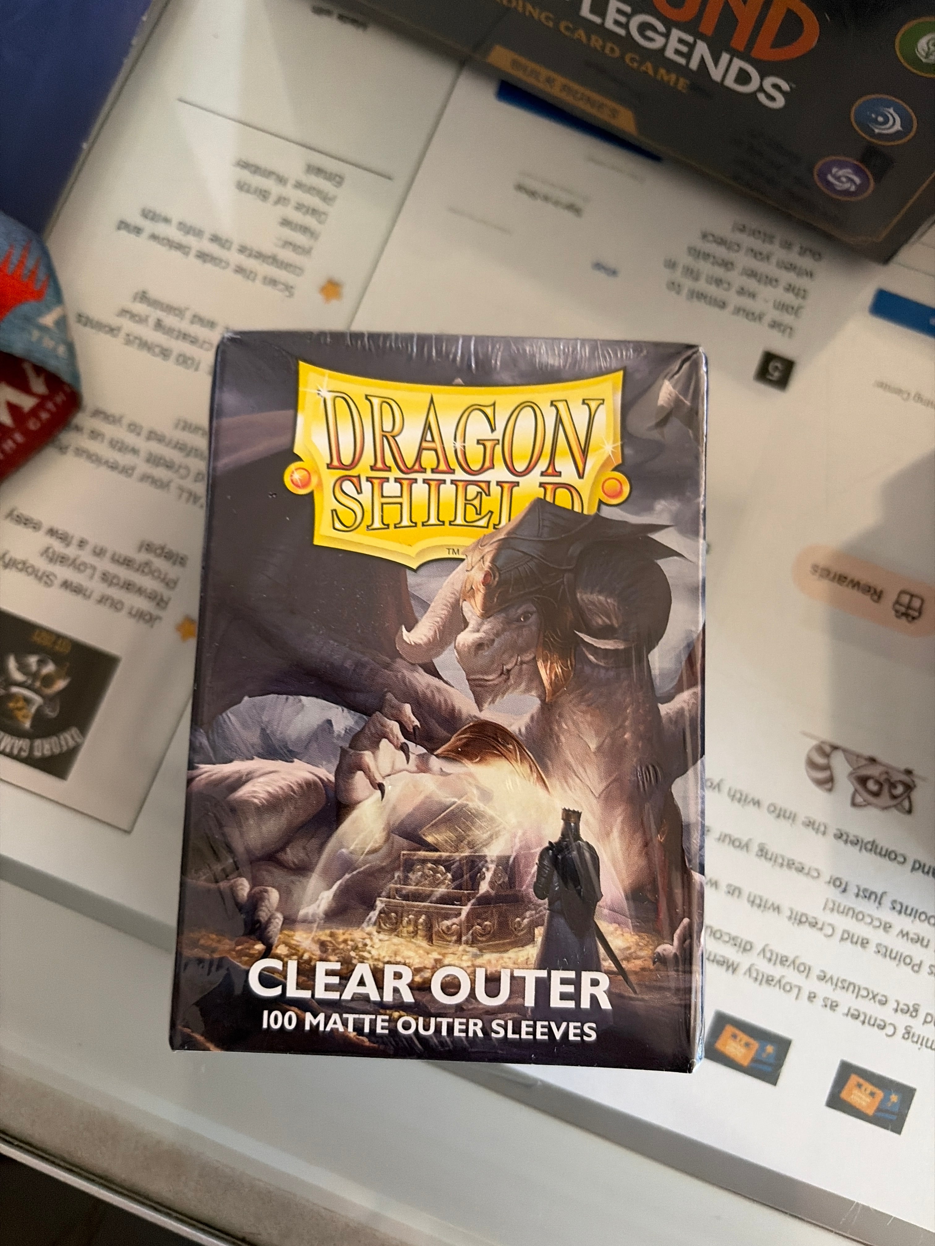 Clear outer dragon shield sleeves