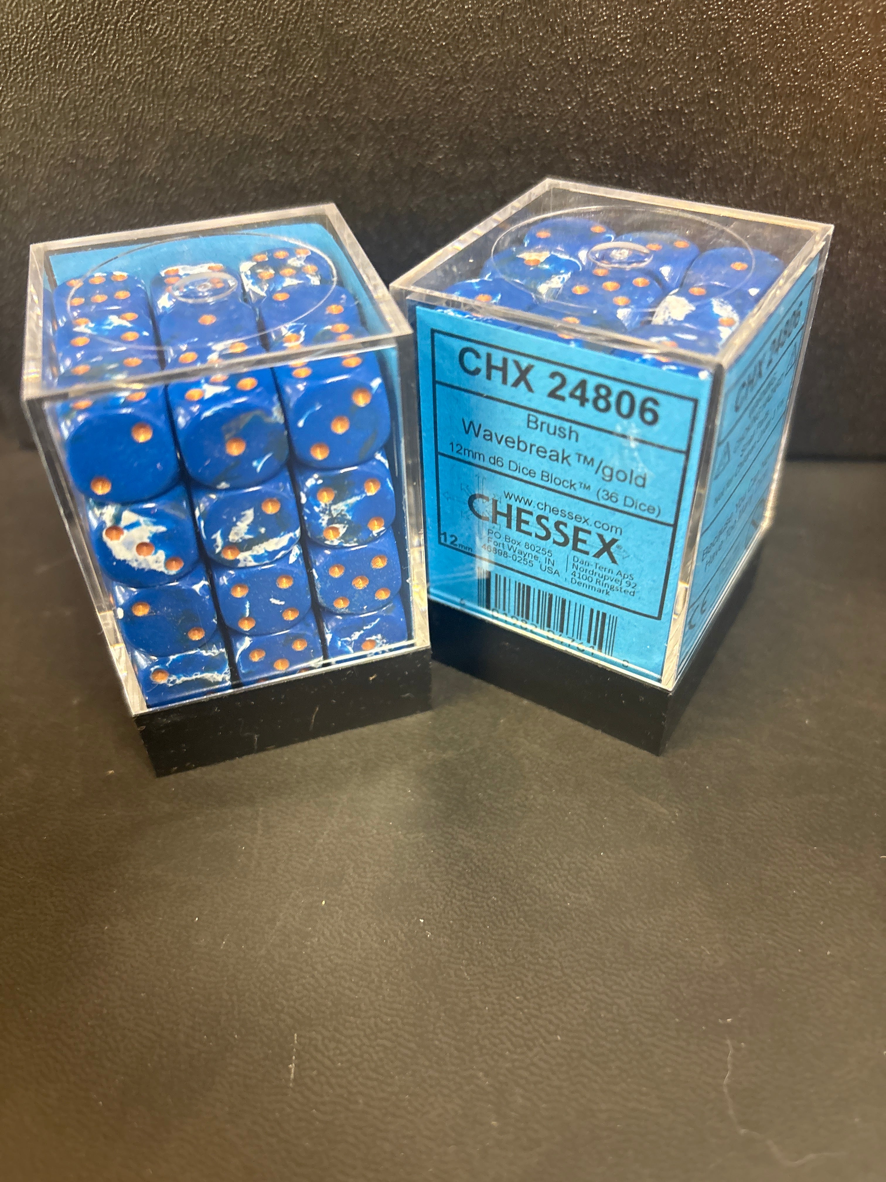 Dice set: Chessex 36 mini dice brush wave brake/gold  - CHX 24806￼